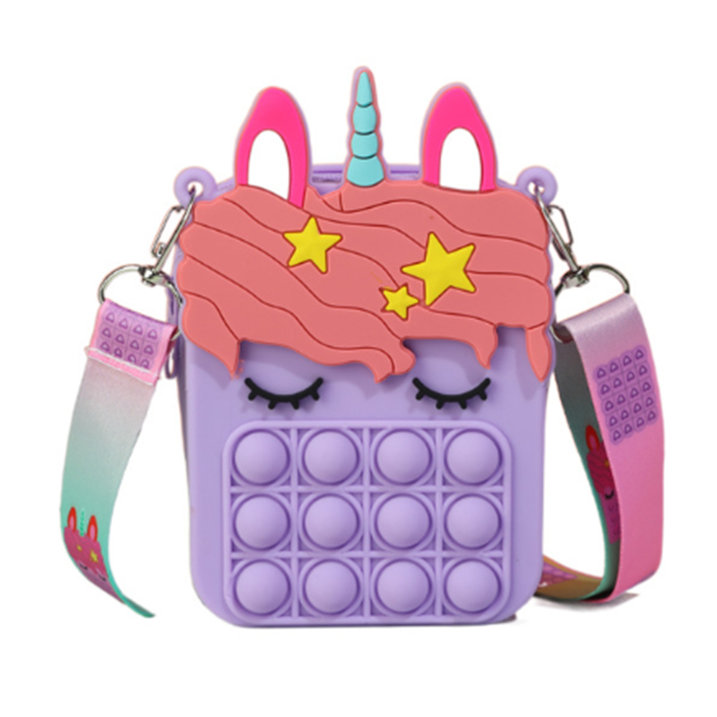 아이들을위한 팝 지갑 생일 선물, Fidget Purse Toys Bubble 스트레스 핸드백 완화