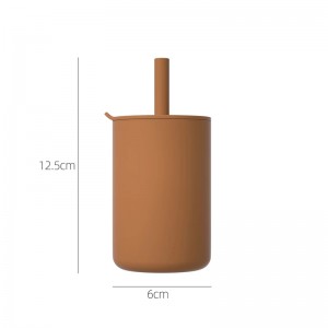 아기 수유를위한 실리콘 짚이있는 방수 누출 컵